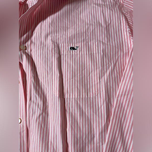 Vineyard Vines Classic Fit Tucker Shirt Mens XXL 2X pink striped Preppy - Picture 2 of 4